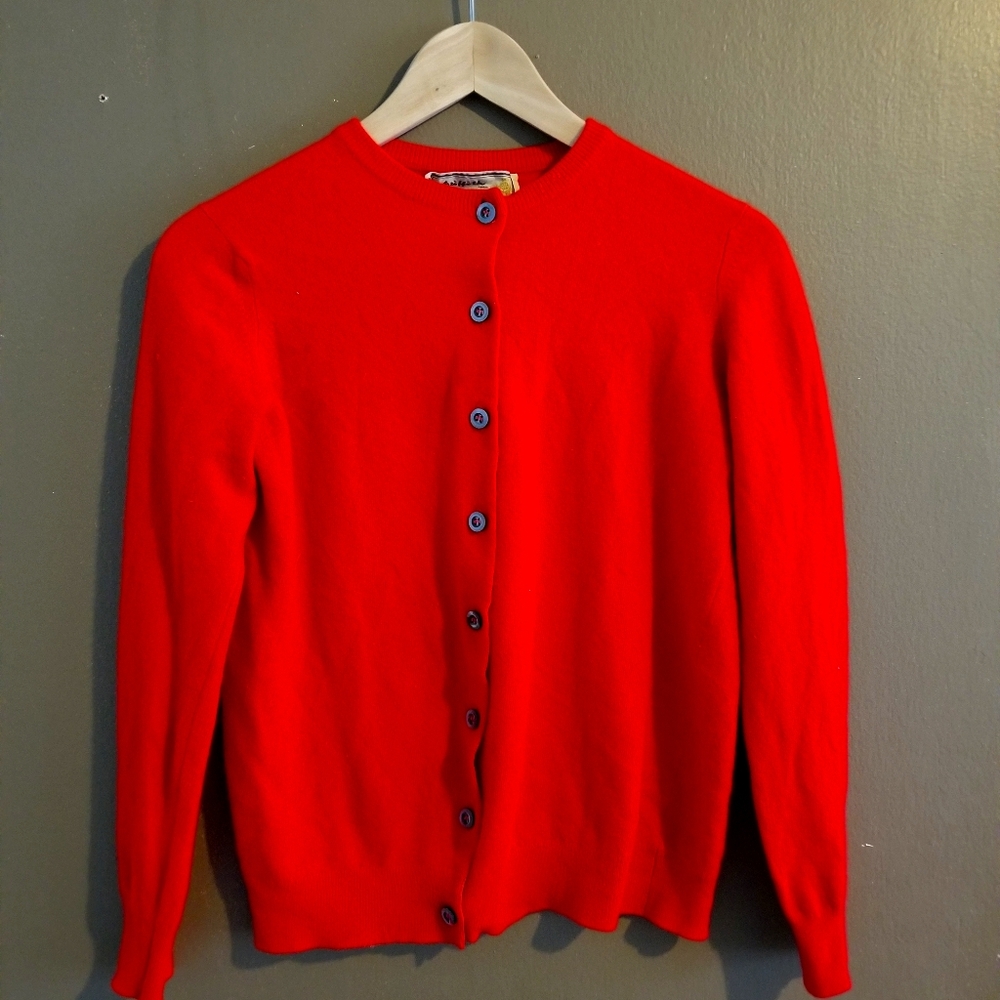 100% Cashmere Crew Neck Cardigan